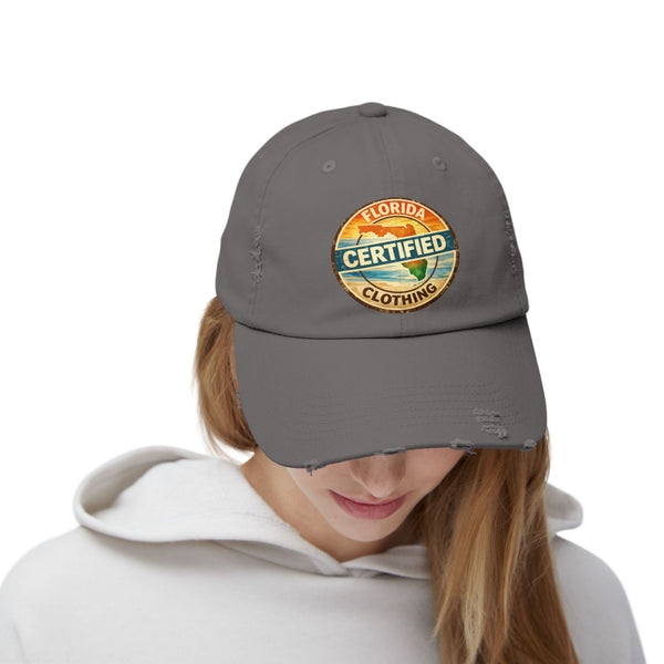 Florida Certified Distressed Cap — Vintage Beach Logo Hat