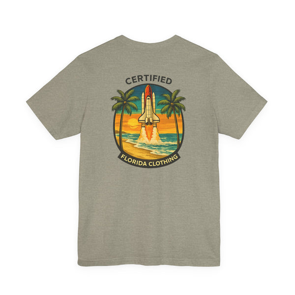 Florida Rocket Tee — "Certified" Space Shuttle Palm Tree T-Shirt