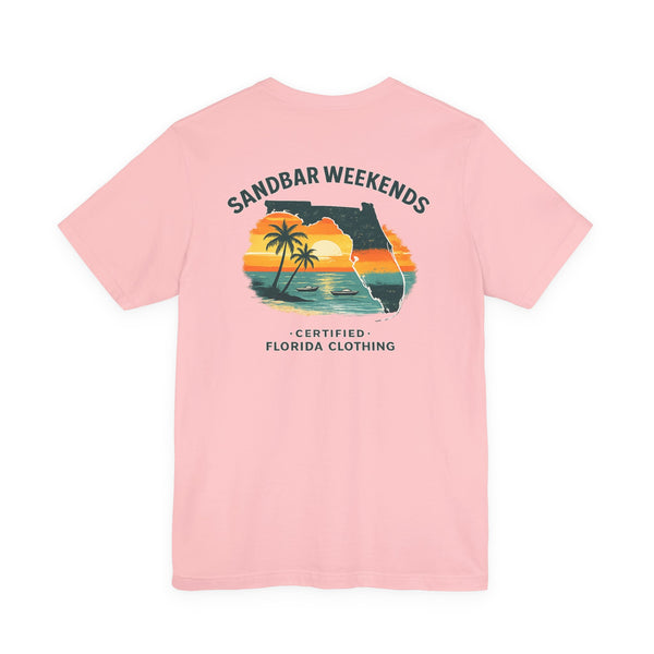 Florida Sandbar Weekends T-Shirt — Retro Beach Palm Sunset Tee