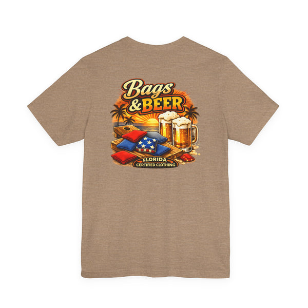 Bags and Beer Cornhole T-Shirt — Cornhole Game Party Tee