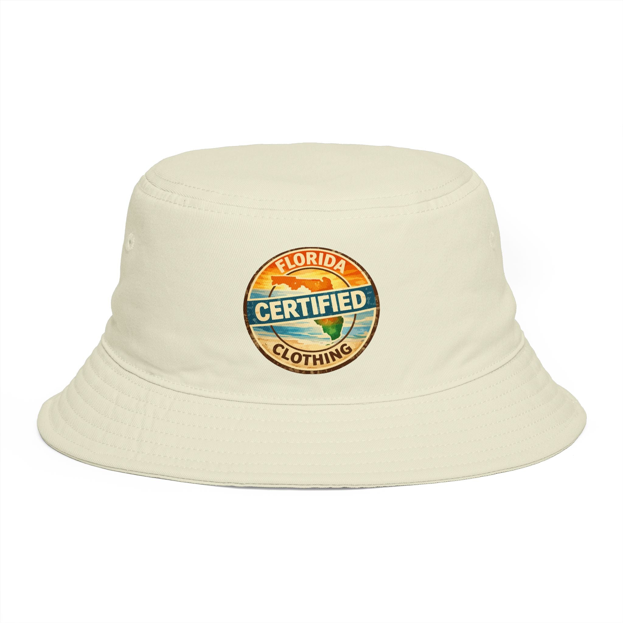 Florida Certified Clothing Bucket Hat — Retro Sunset Logo Beach Hat