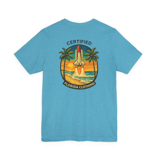 Florida Rocket Tee — "Certified" Space Shuttle Palm Tree T-Shirt