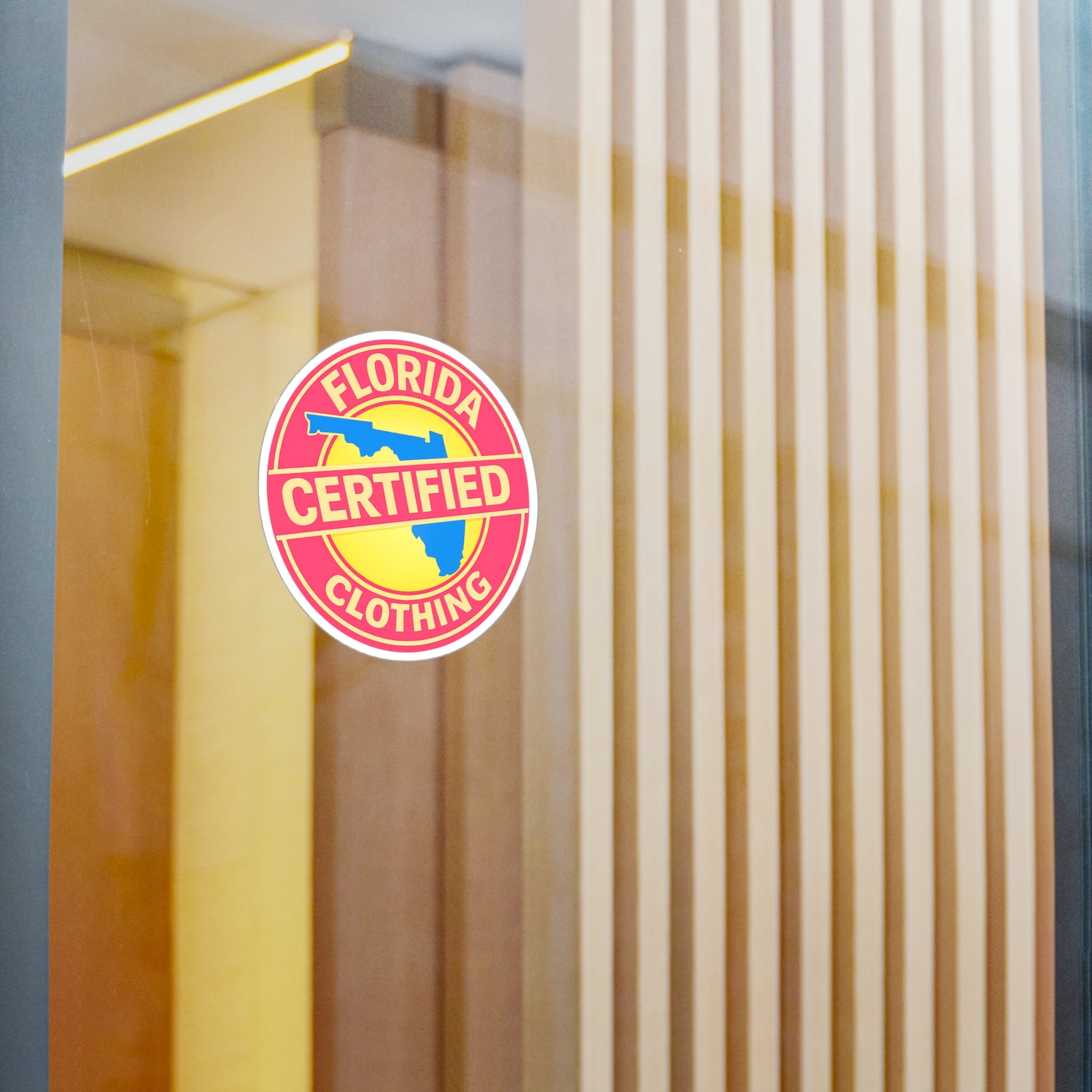 Florida Certified Clothing Vinyl Sticker — Kiss-Cut Round Decal