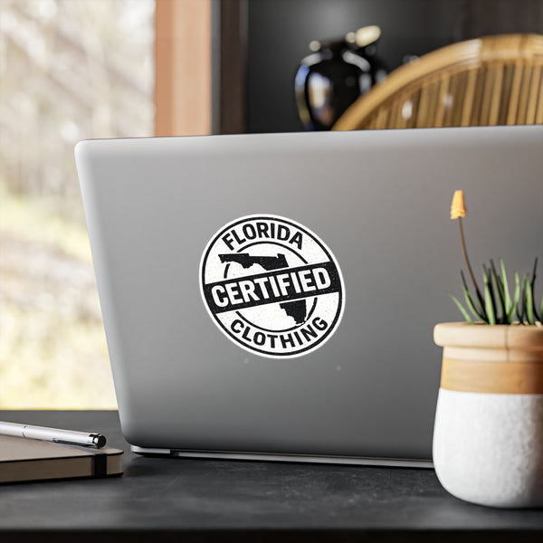 Florida Certified Clothing Vinyl Sticker — Kiss-Cut Round Decal