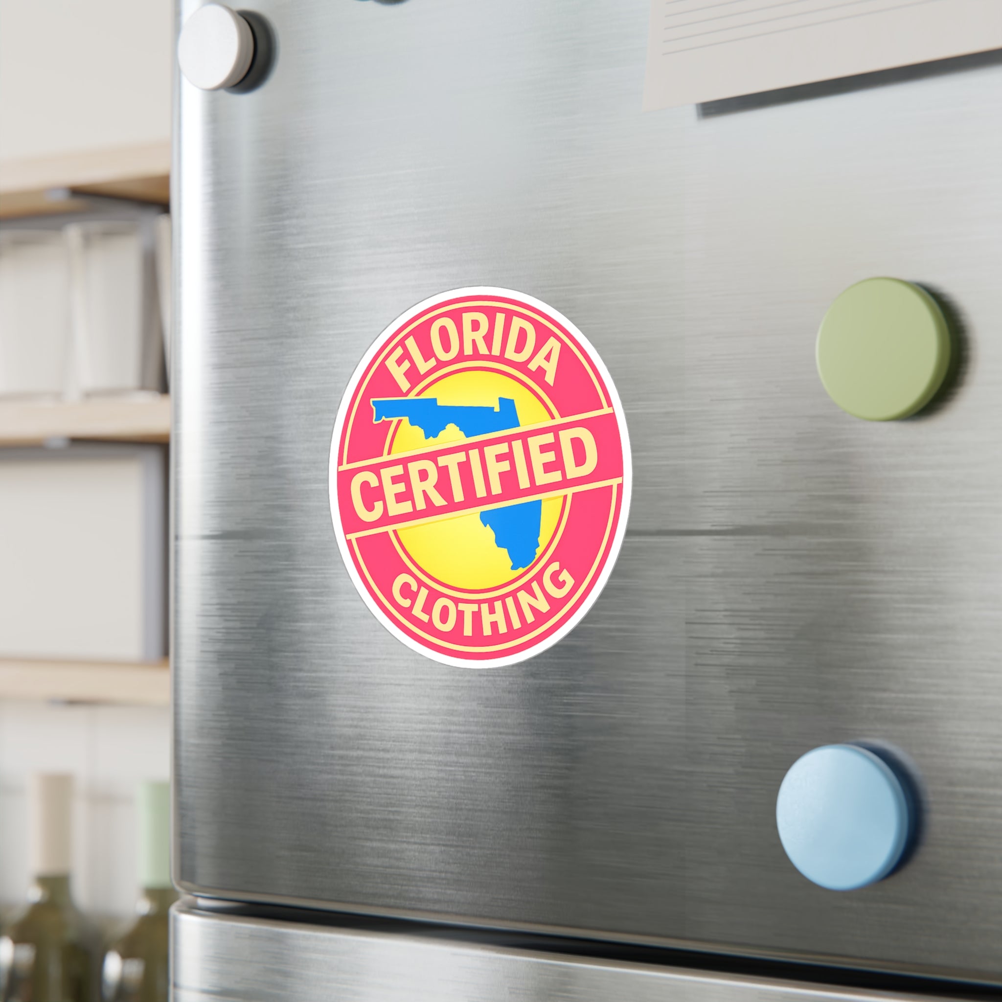 Florida Certified Clothing Vinyl Sticker — Kiss-Cut Round Decal