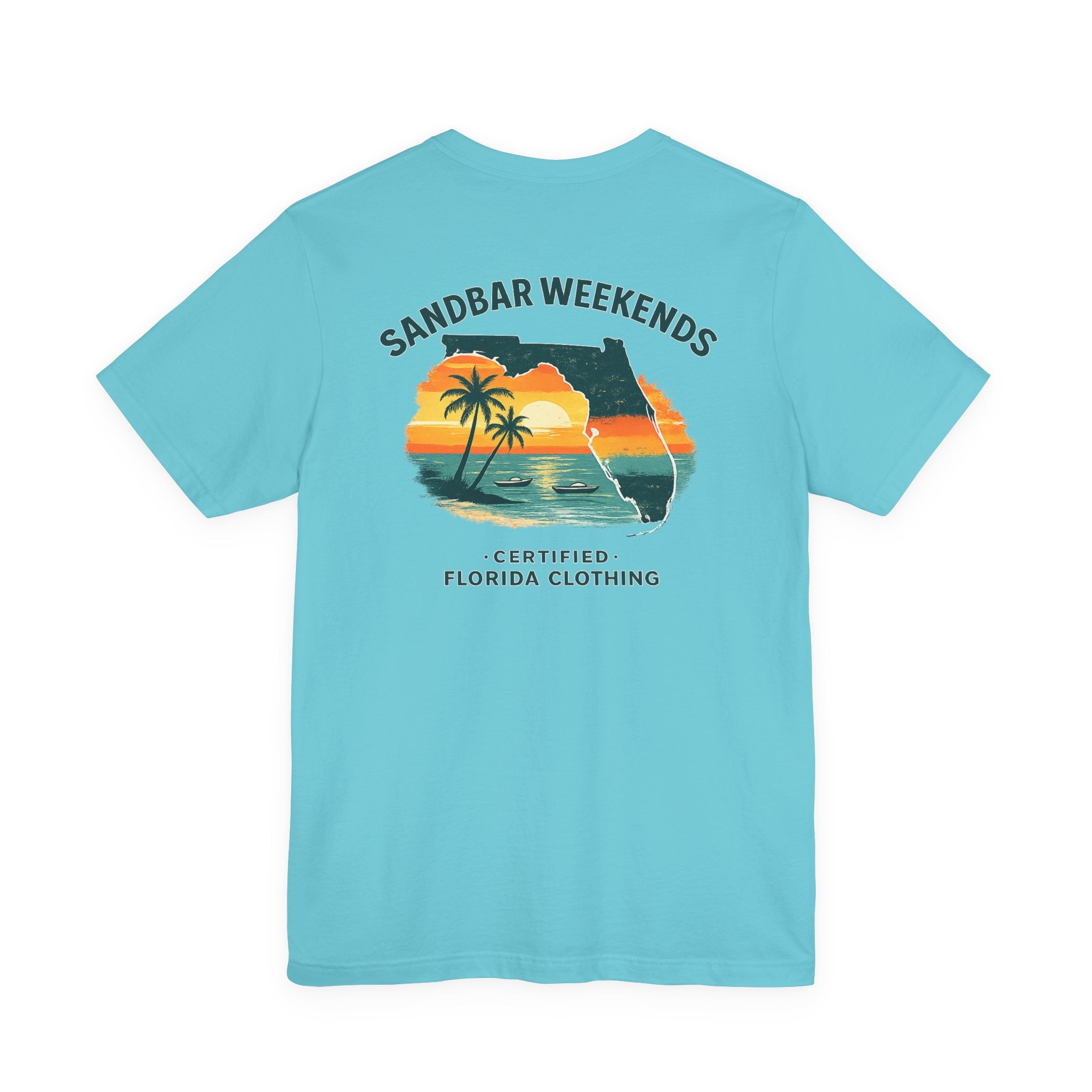 Florida Sandbar Weekends T-Shirt — Retro Beach Palm Sunset Tee