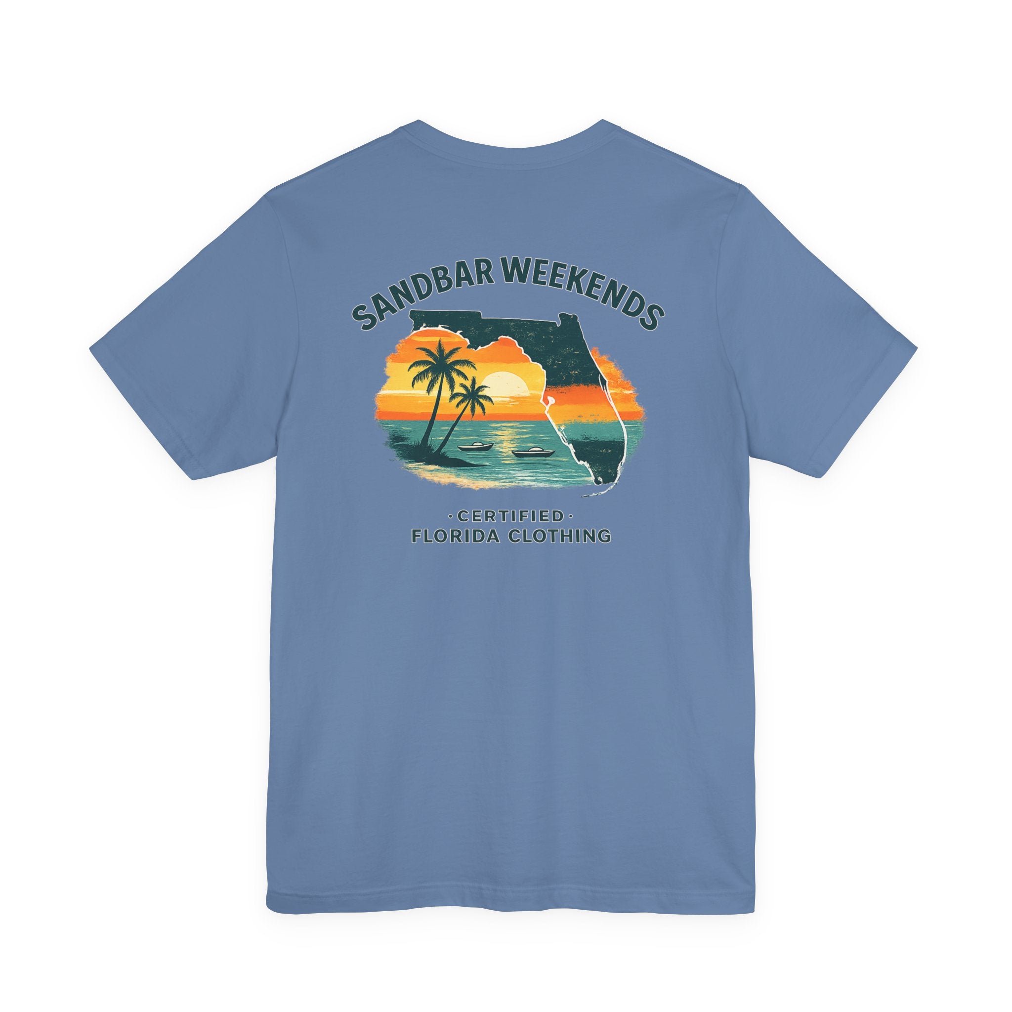 Florida Sandbar Weekends T-Shirt — Retro Beach Palm Sunset Tee