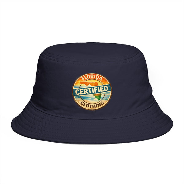 Florida Certified Clothing Bucket Hat — Retro Sunset Logo Beach Hat