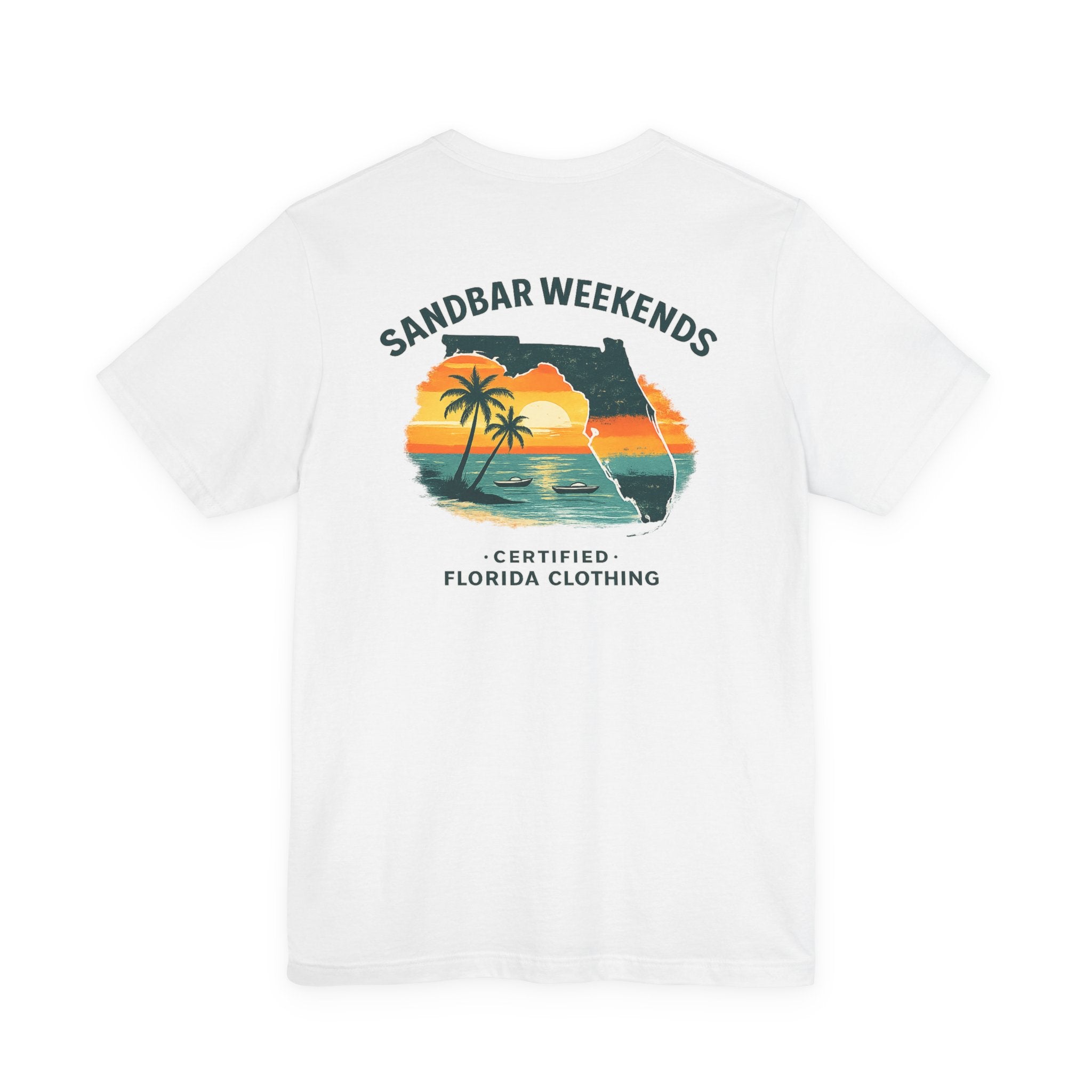 Florida Sandbar Weekends T-Shirt — Retro Beach Palm Sunset Tee