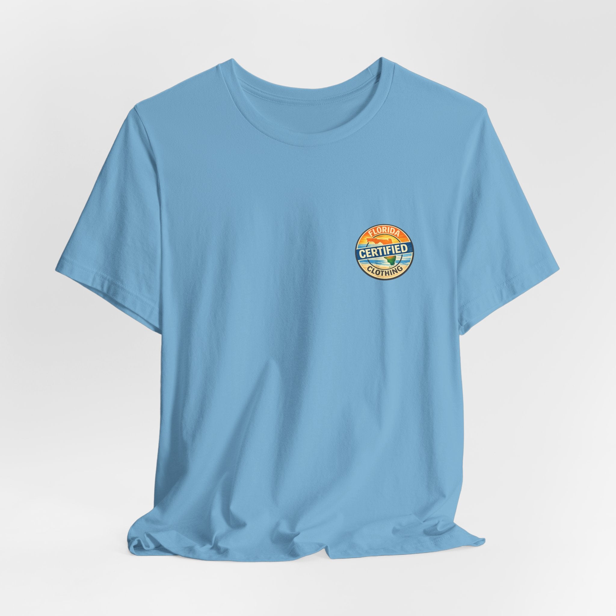 Cornhole T-Shirt — "Sinkin' & Drinkin'" Tropical Sunset Game Tee