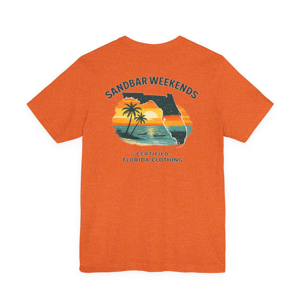 Florida Sandbar Weekends T-Shirt — Retro Beach Palm Sunset Tee