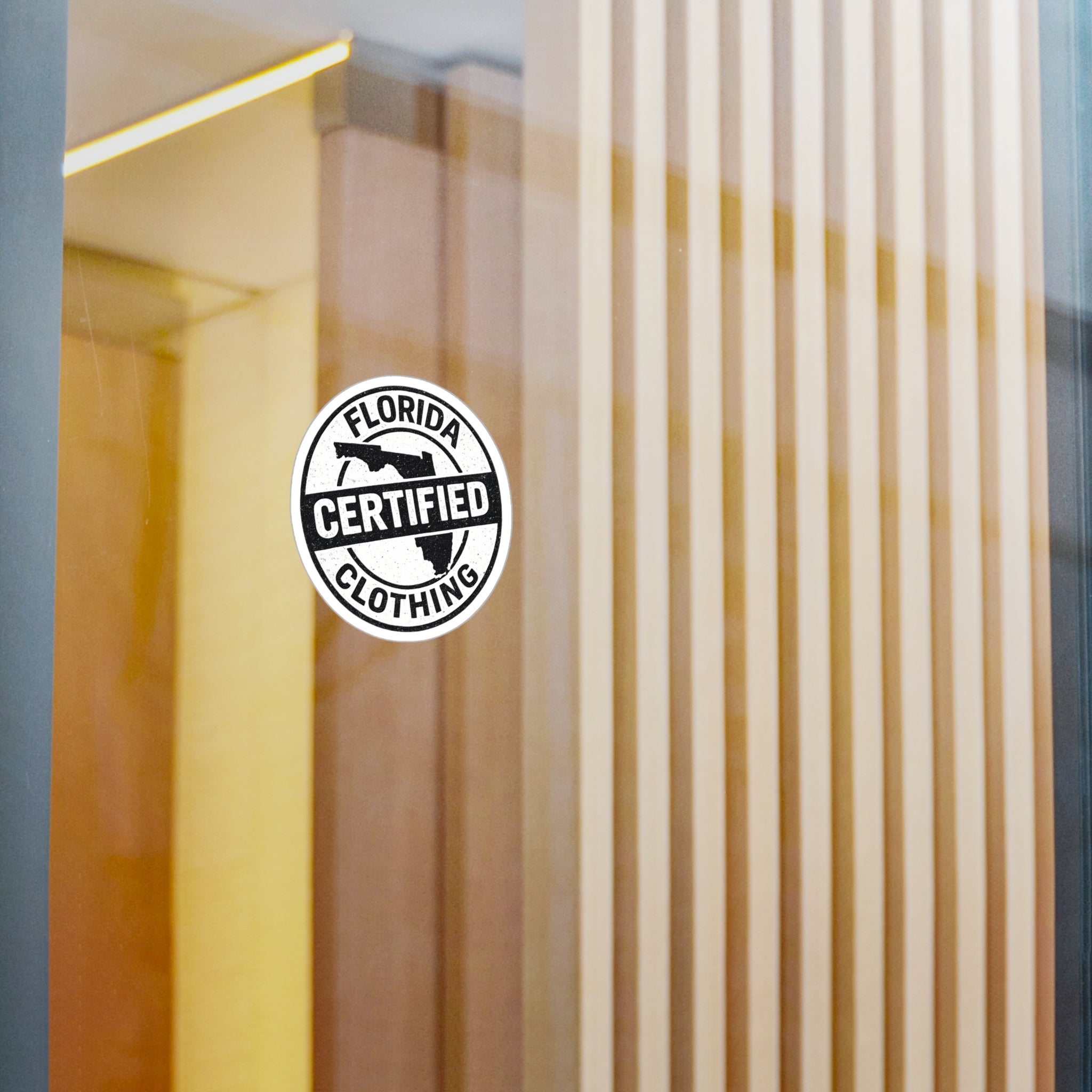 Florida Certified Clothing Vinyl Sticker — Kiss-Cut Round Decal