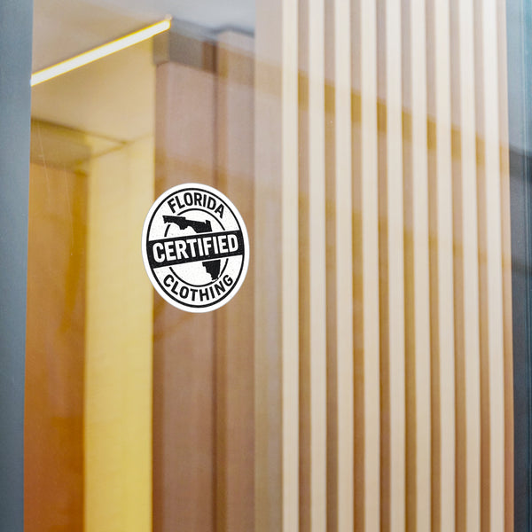 Florida Certified Clothing Vinyl Sticker — Kiss-Cut Round Decal
