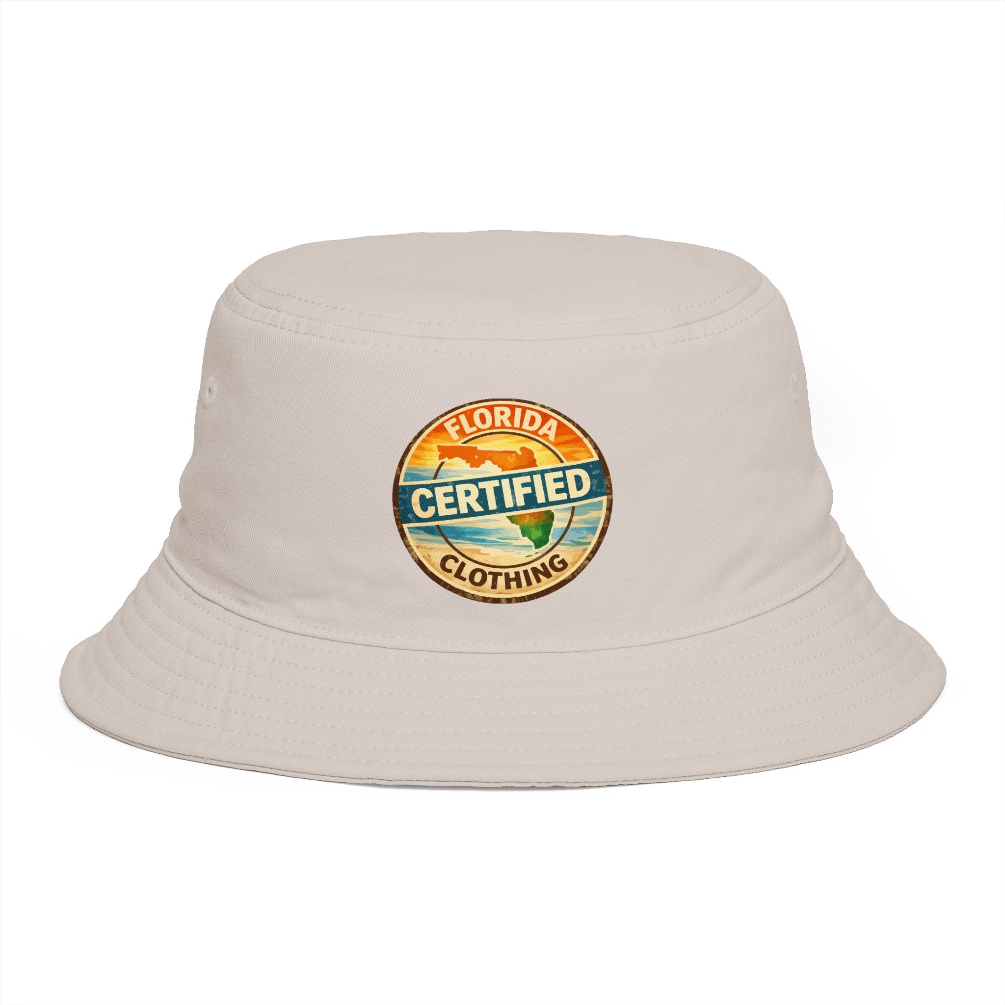 Florida Certified Clothing Bucket Hat — Retro Sunset Logo Beach Hat
