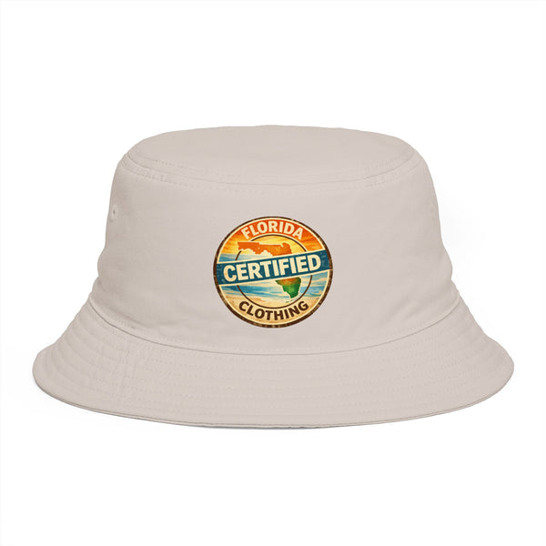 Florida Certified Clothing Bucket Hat — Retro Sunset Logo Beach Hat