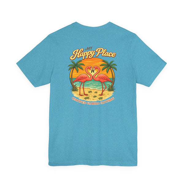 My Happy Place Flamingos & Sea Turtles T-Shirt