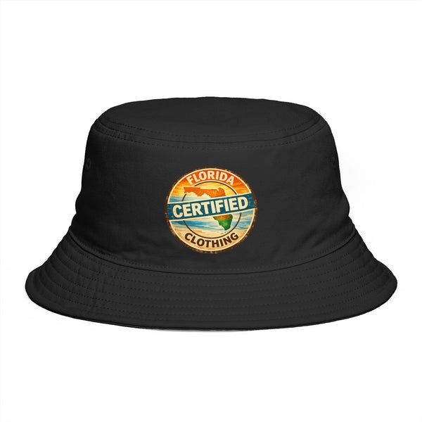 Florida Certified Clothing Bucket Hat — Retro Sunset Logo Beach Hat
