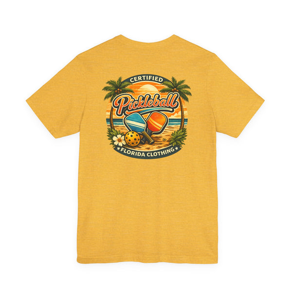 Pickleball Florida T-Shirt — Certified Pickleball Retro Beach Tee