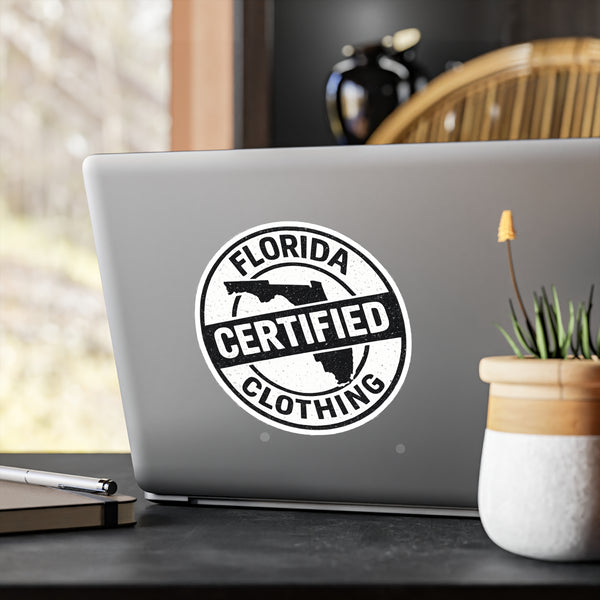 Florida Certified Clothing Vinyl Sticker — Kiss-Cut Round Decal