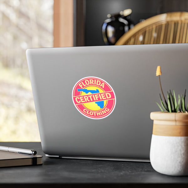 Florida Certified Clothing Vinyl Sticker — Kiss-Cut Round Decal