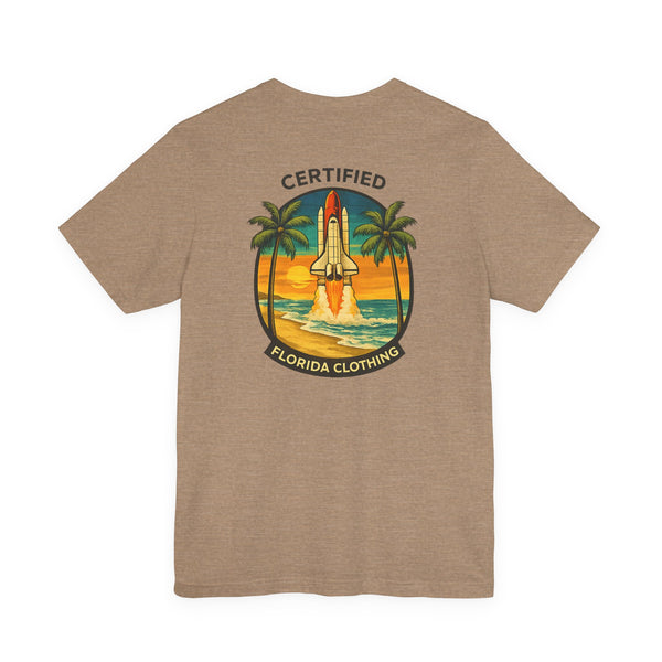 Florida Rocket Tee — "Certified" Space Shuttle Palm Tree T-Shirt
