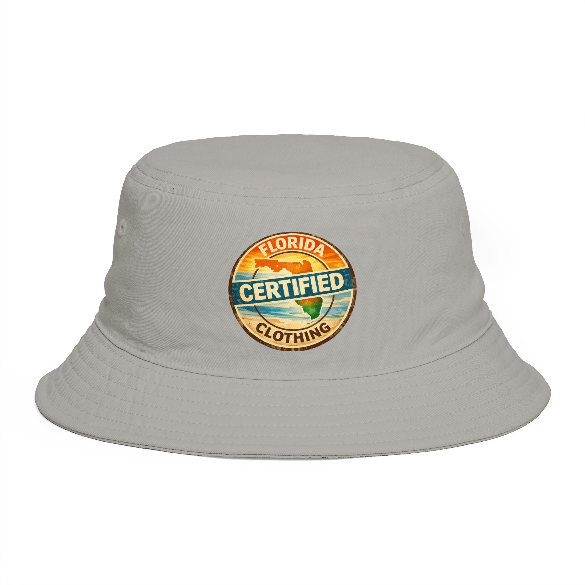 Florida Certified Clothing Bucket Hat — Retro Sunset Logo Beach Hat