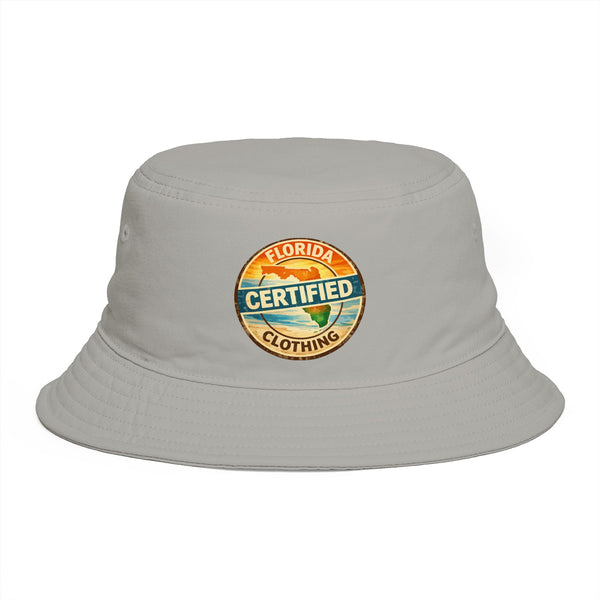 Florida Certified Clothing Bucket Hat — Retro Sunset Logo Beach Hat