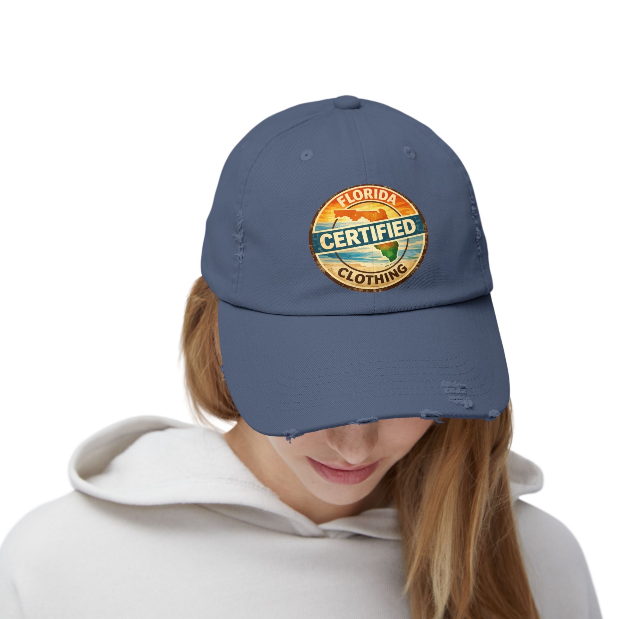 Florida Certified Distressed Cap — Vintage Beach Logo Hat