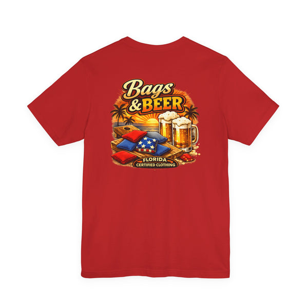 Bags and Beer Cornhole T-Shirt — Cornhole Game Party Tee
