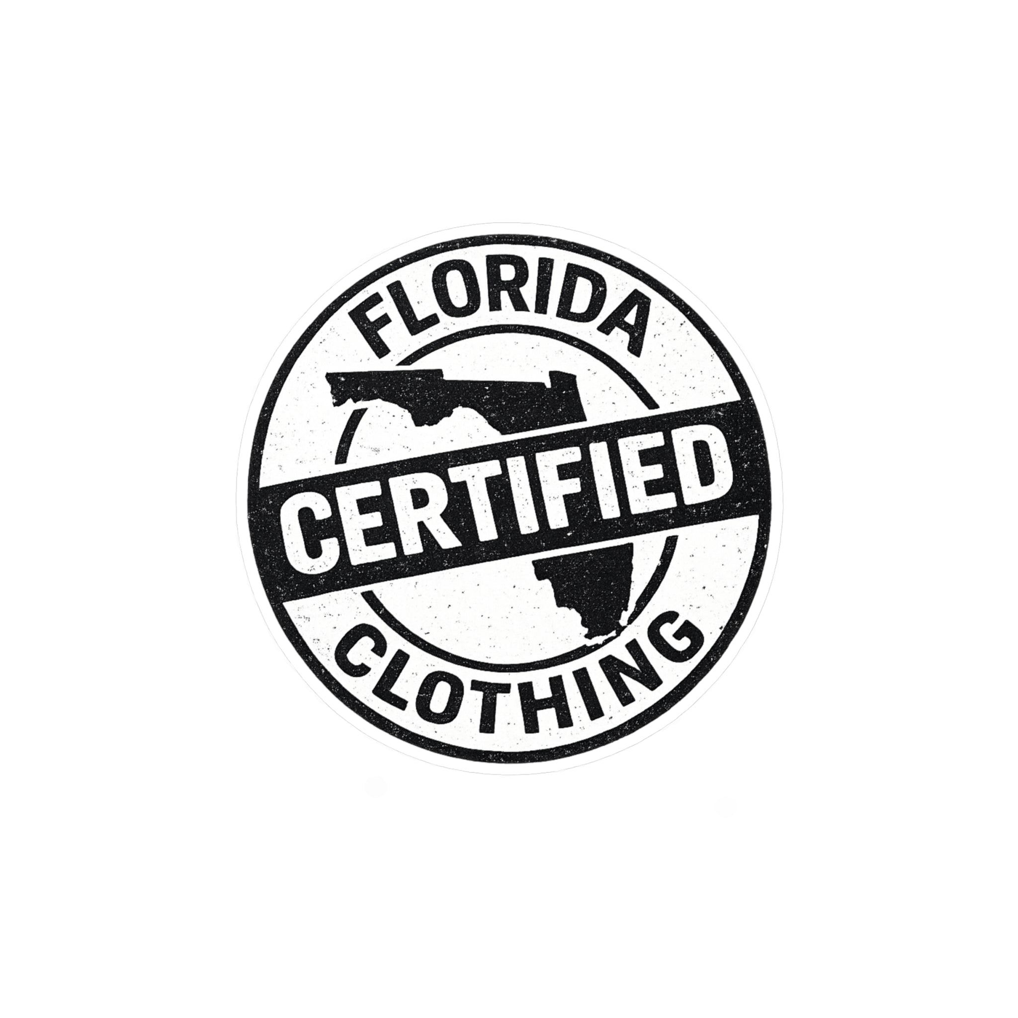 Florida Certified Clothing Vinyl Sticker — Kiss-Cut Round Decal