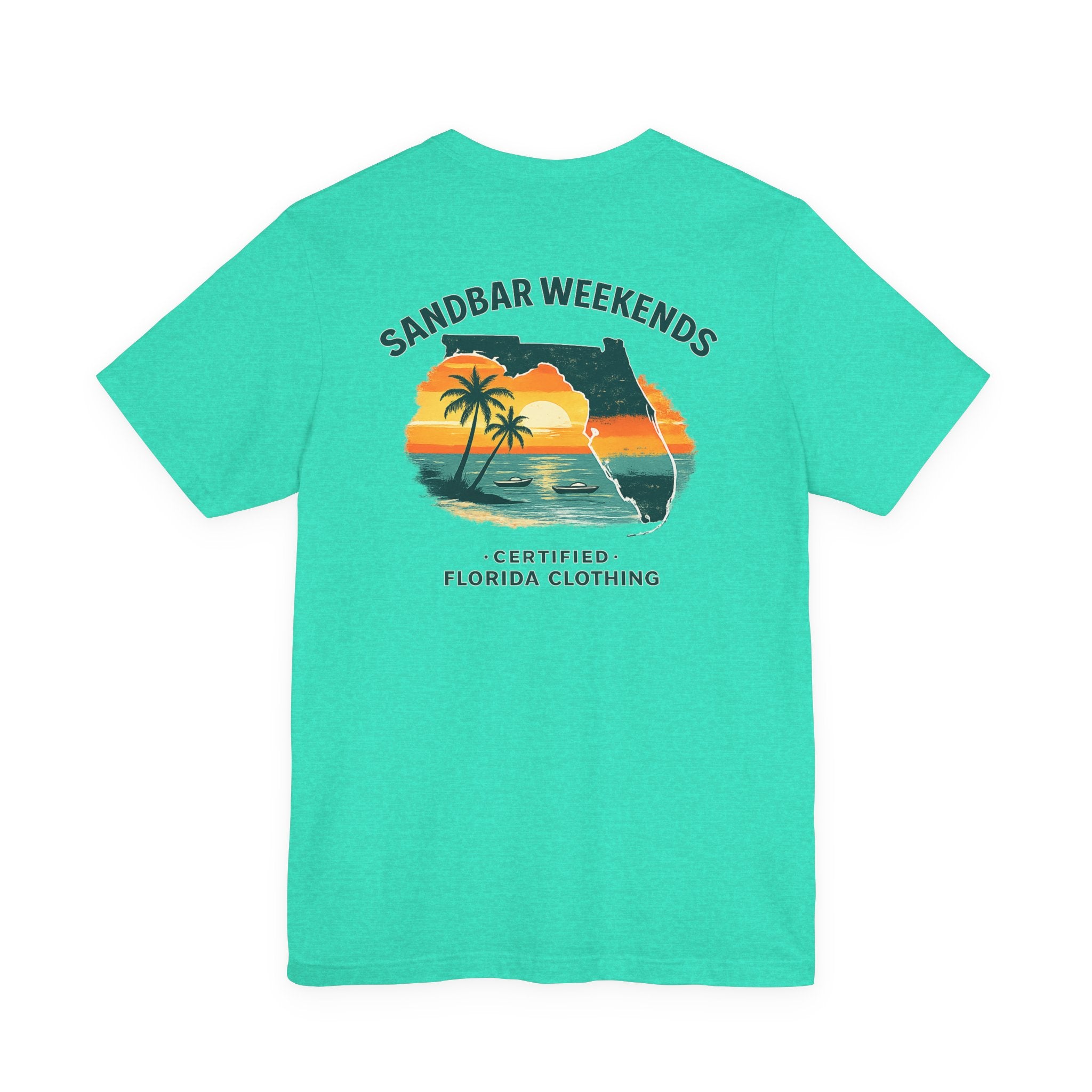 Florida Sandbar Weekends T-Shirt — Retro Beach Palm Sunset Tee