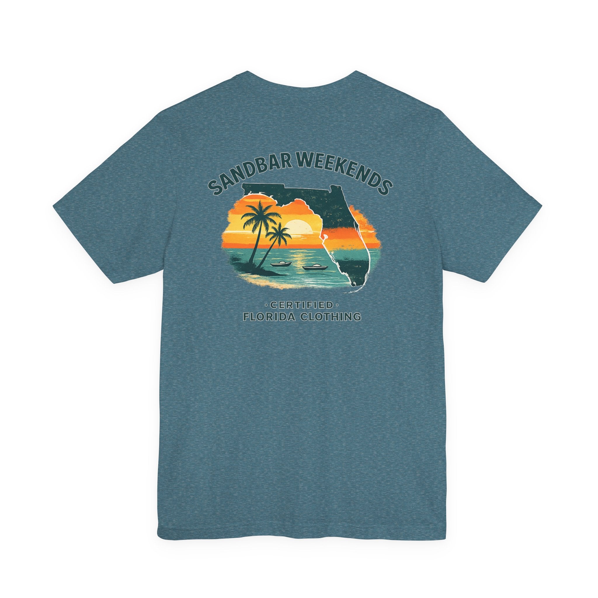 Florida Sandbar Weekends T-Shirt — Retro Beach Palm Sunset Tee