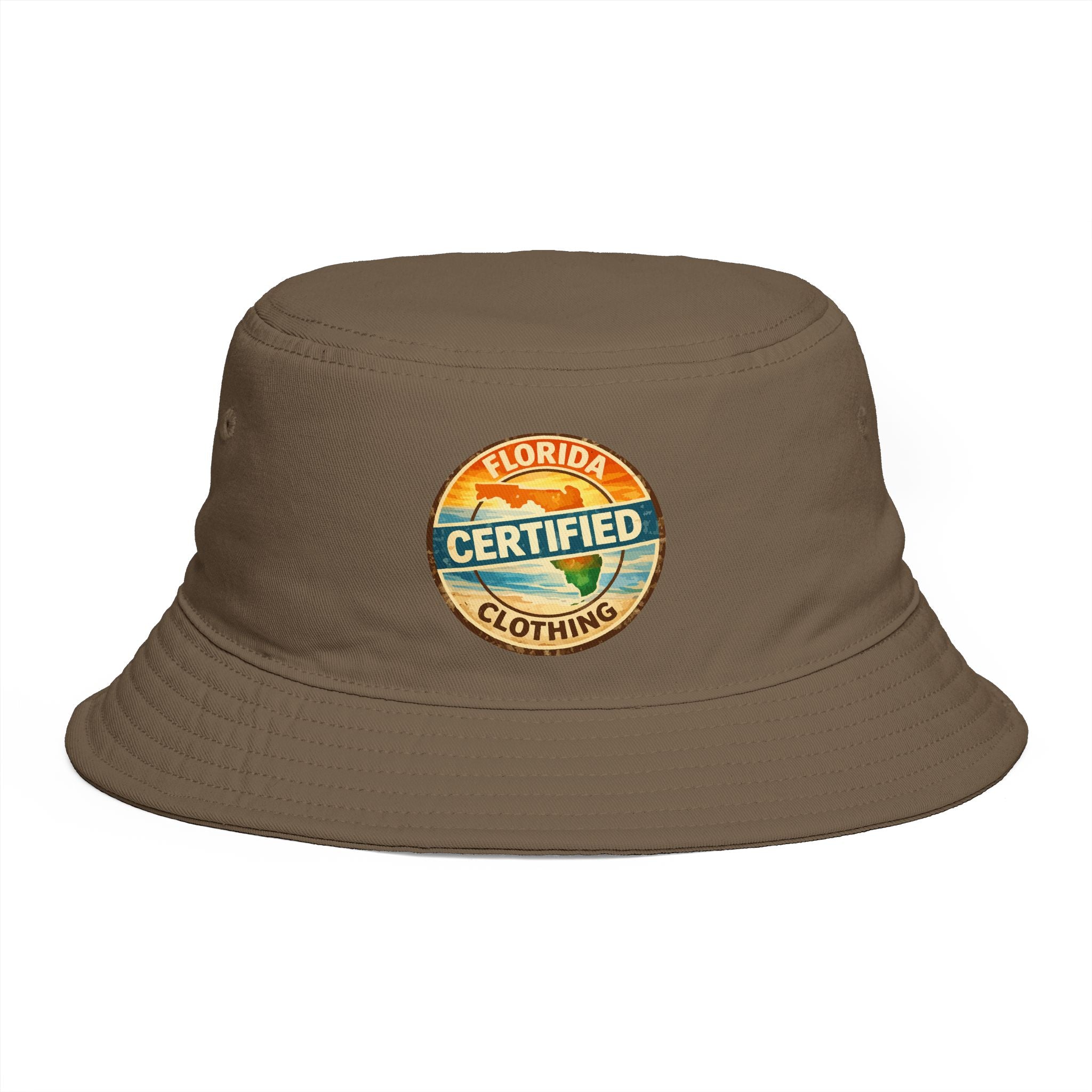 Florida Certified Clothing Bucket Hat — Retro Sunset Logo Beach Hat