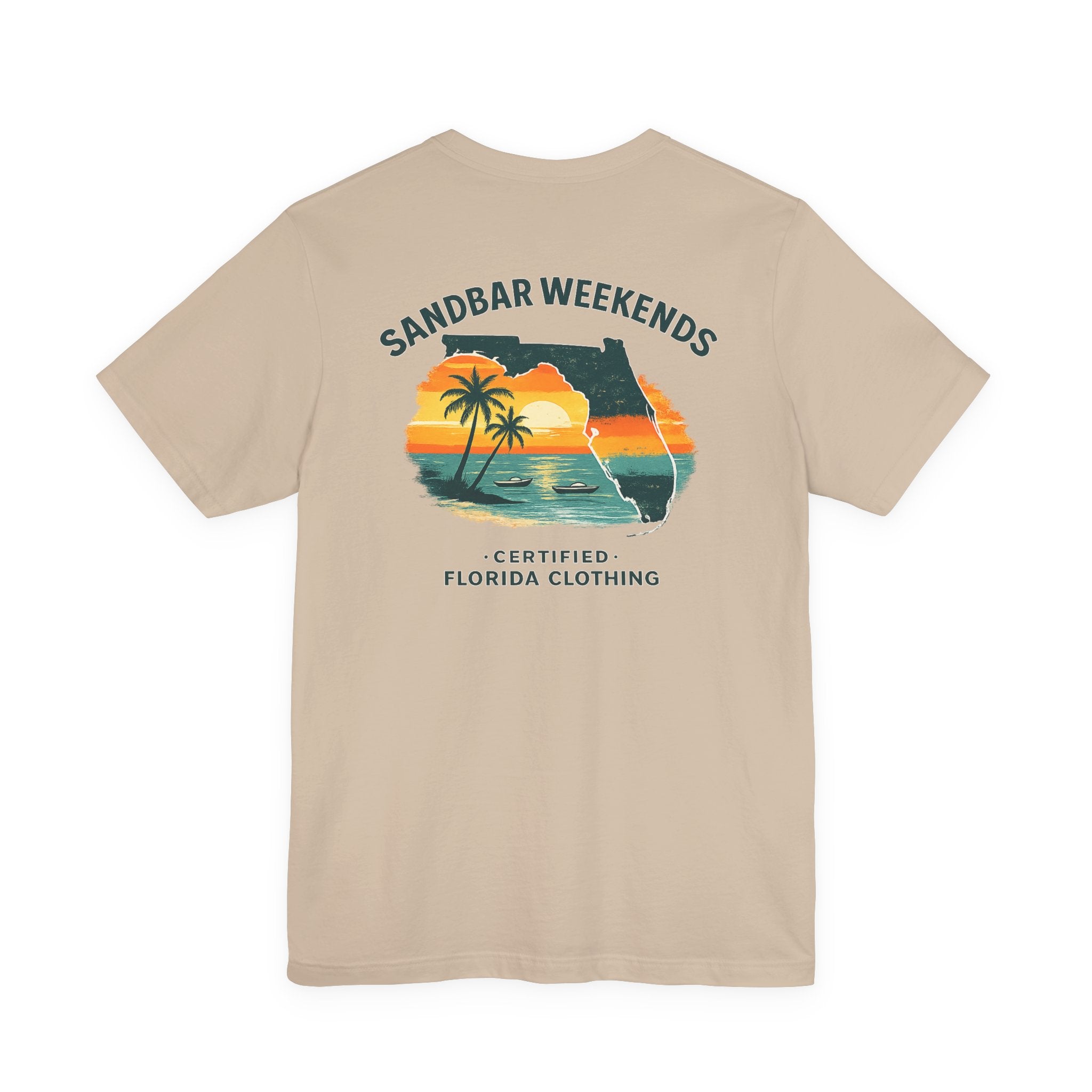 Florida Sandbar Weekends T-Shirt — Retro Beach Palm Sunset Tee