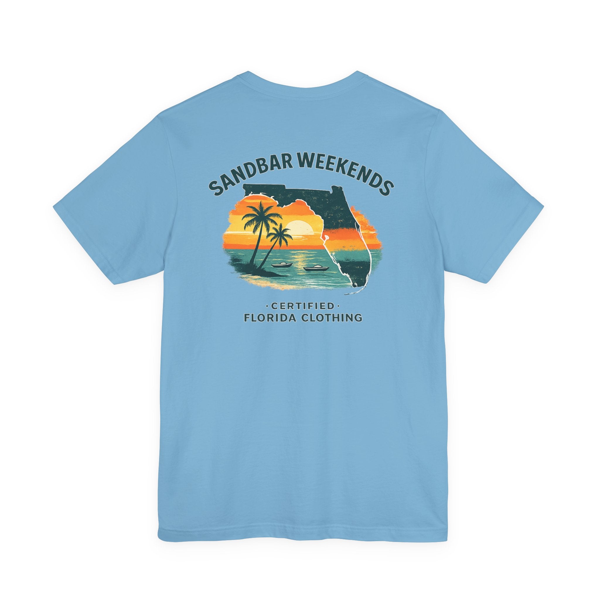 Florida Sandbar Weekends T-Shirt — Retro Beach Palm Sunset Tee