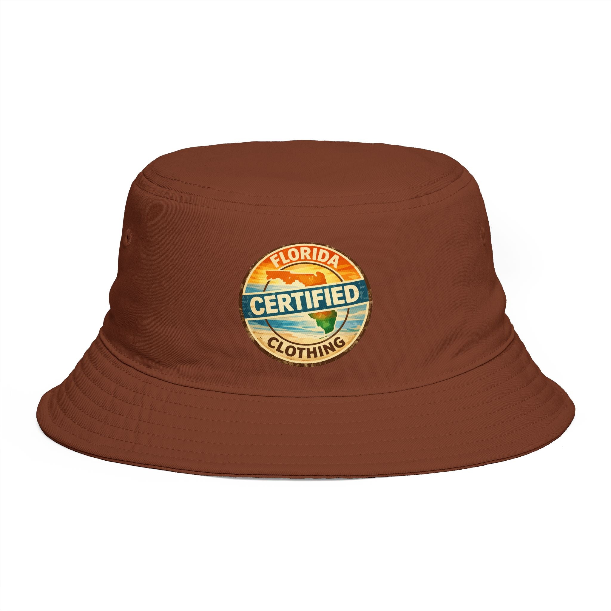 Florida Certified Clothing Bucket Hat — Retro Sunset Logo Beach Hat