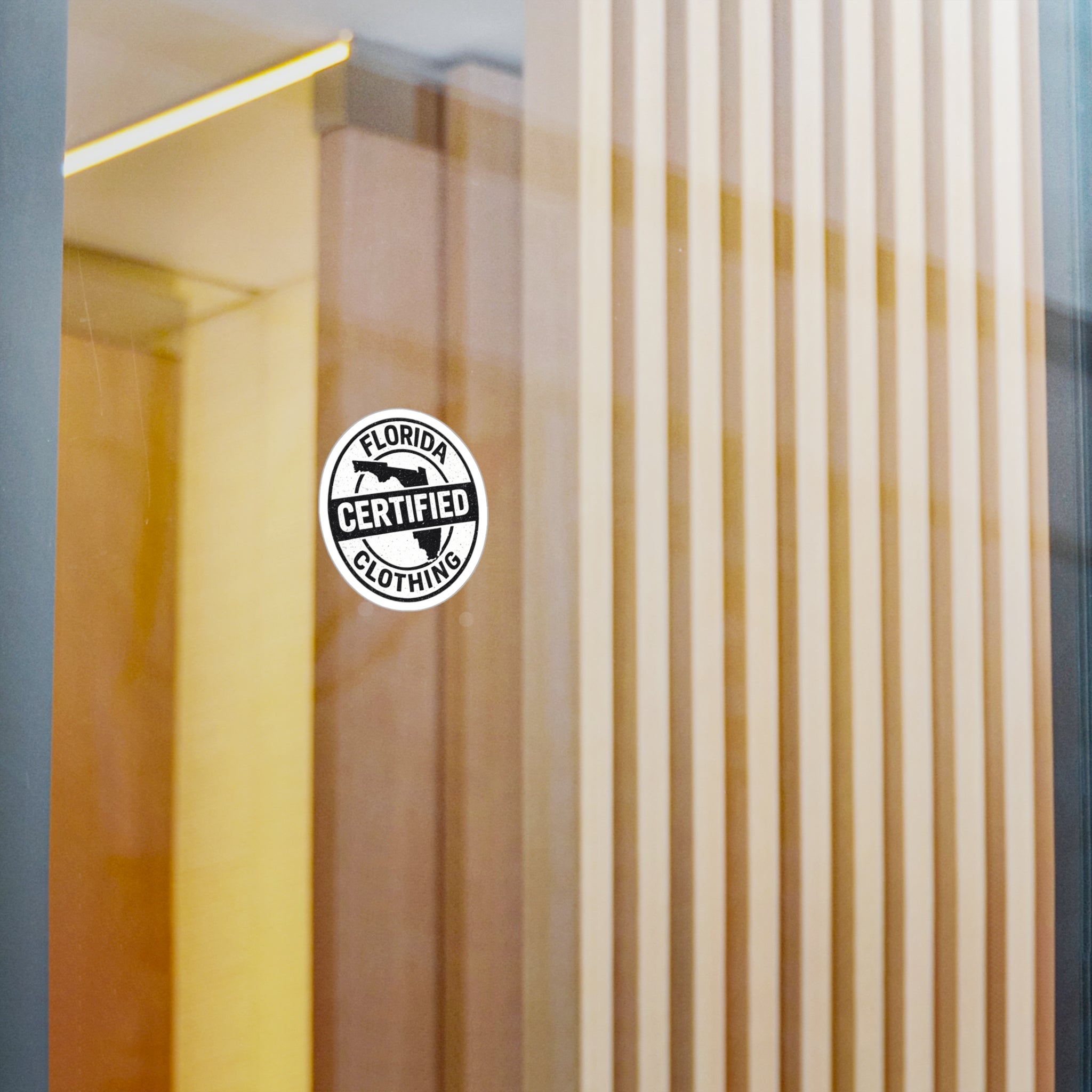 Florida Certified Clothing Vinyl Sticker — Kiss-Cut Round Decal