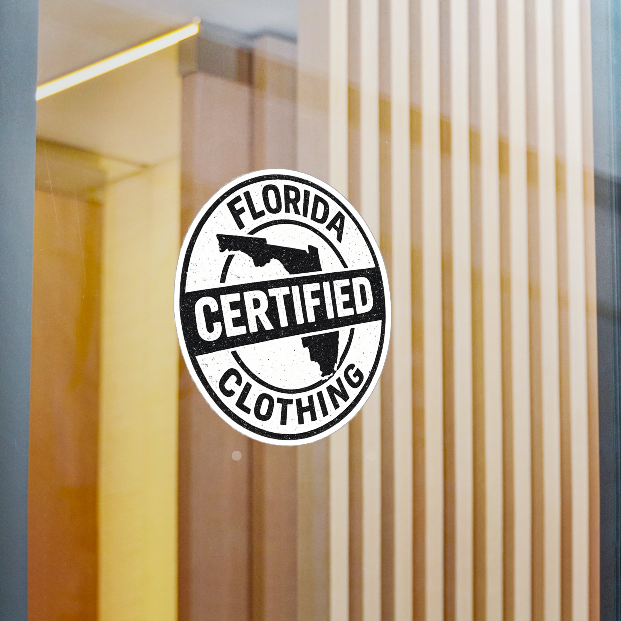 Florida Certified Clothing Vinyl Sticker — Kiss-Cut Round Decal