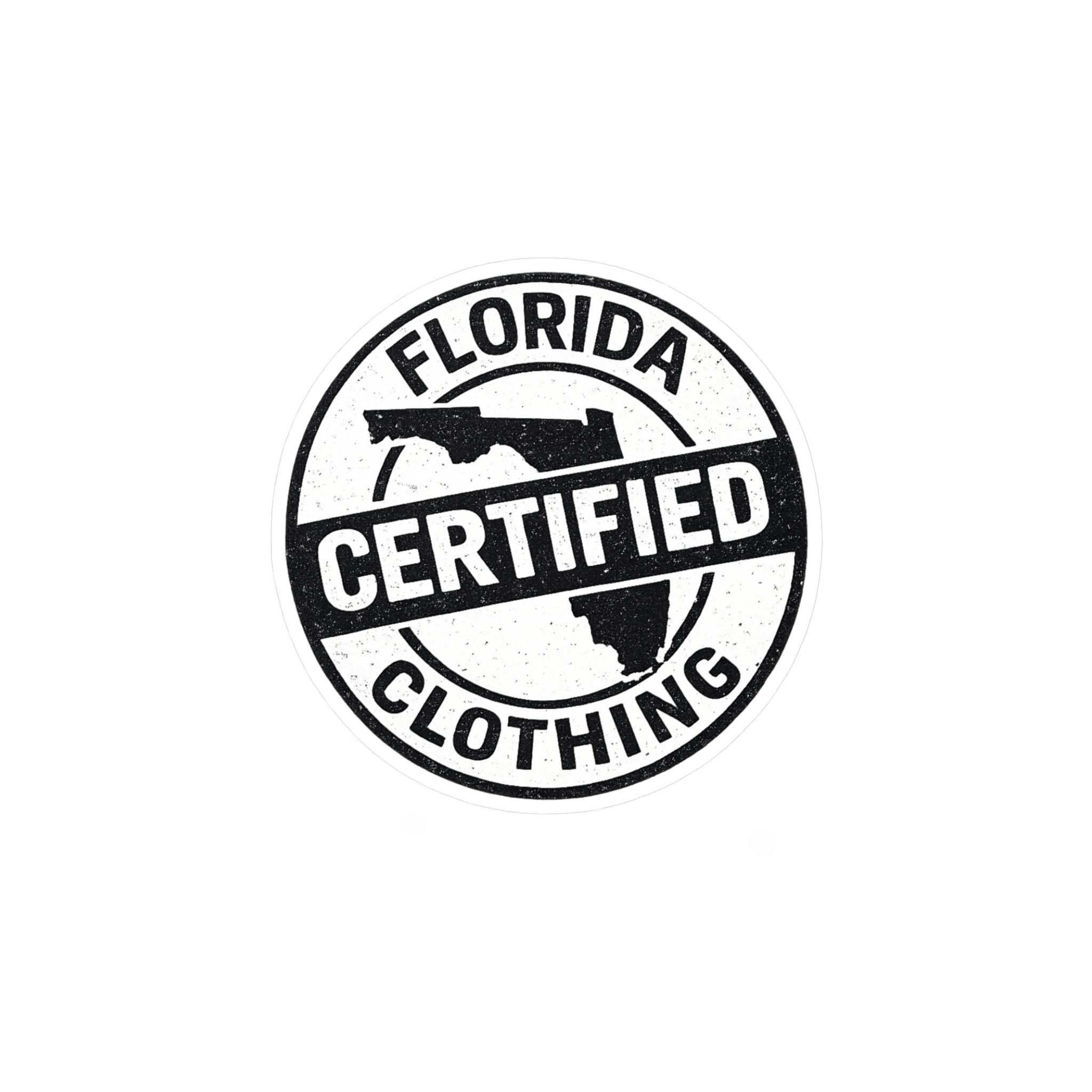 Florida Certified Clothing Vinyl Sticker — Kiss-Cut Round Decal