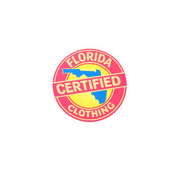 Florida Certified Clothing Vinyl Sticker — Kiss-Cut Round Decal