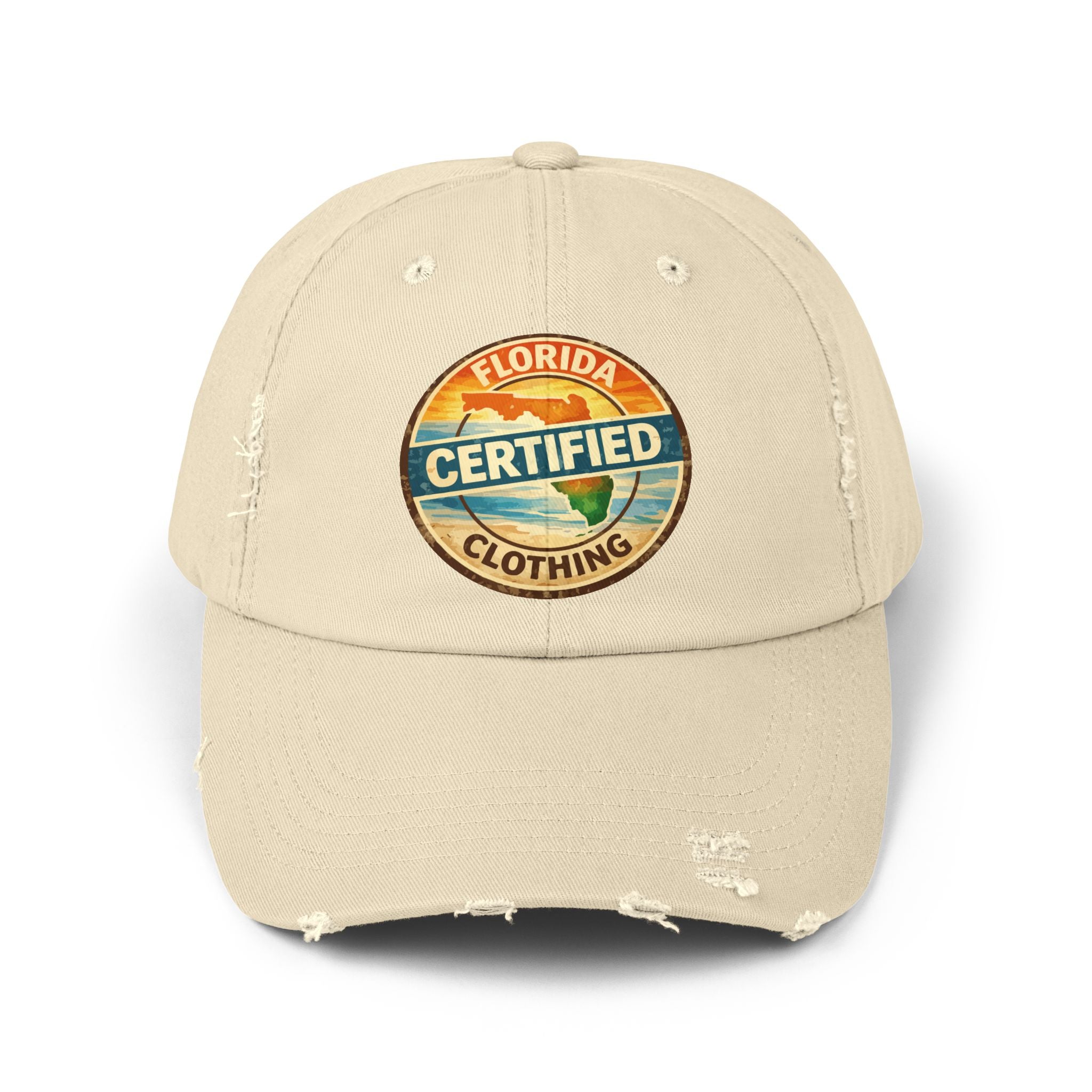 Florida Certified Distressed Cap — Vintage Beach Logo Hat