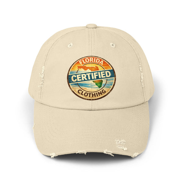 Florida Certified Distressed Cap — Vintage Beach Logo Hat